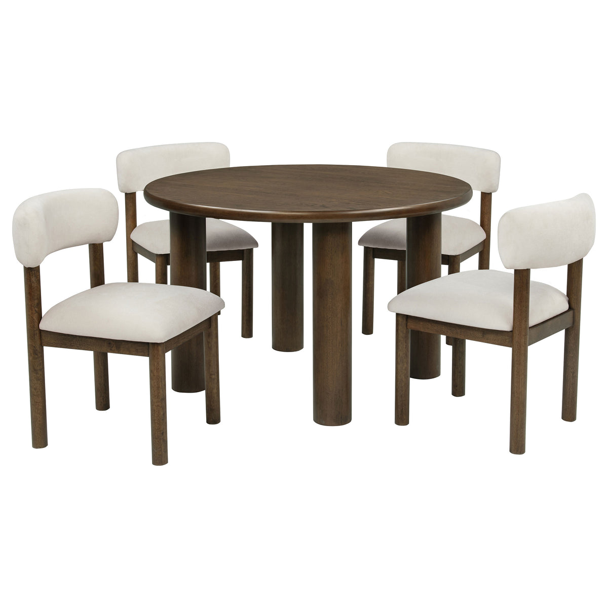 Faulkner Cream 5-Piece 48-inch Round Dining Set - Ornate Home