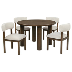 Faulkner Cream 5-Piece 48-inch Round Dining Set - Ornate Home