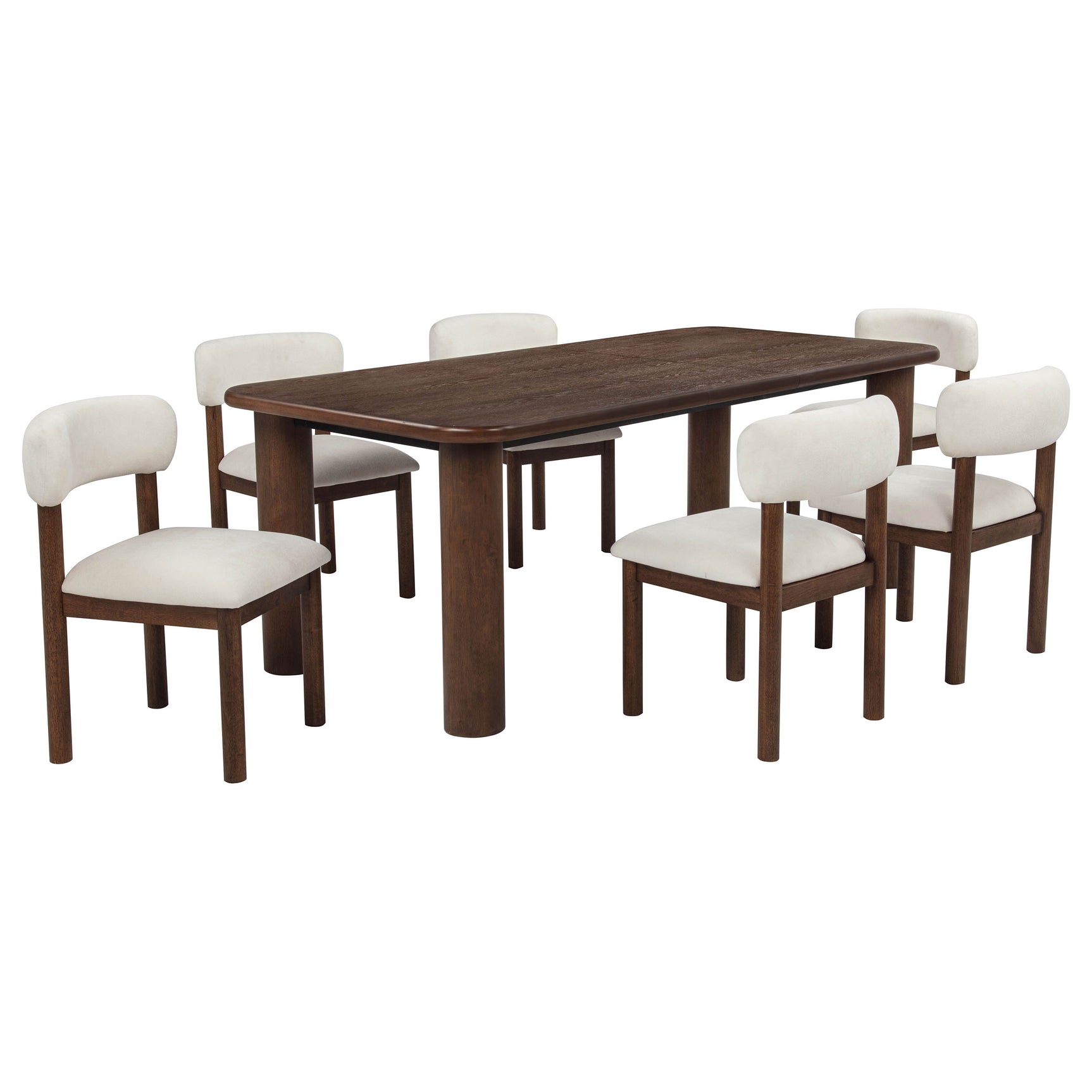 Faulkner Cream 7-Piece 84-inch Extension Dining Set - Ornate Home