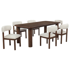 Faulkner Cream 7-Piece 84-inch Extension Dining Set - Ornate Home