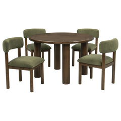 Faulkner Moss Green 5-Piece 48-inch Round Dining Set - Ornate Home