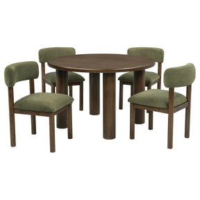 Faulkner Moss Green 5-Piece 48-inch Round Dining Set - Ornate Home