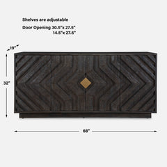 Faulkner Woodtone 4 Door Cabinet - Ornate Home