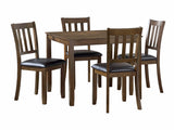 Faust Charcoal Brown/Dark Brown 5-Piece Pack Dinette Set - Ornate Home