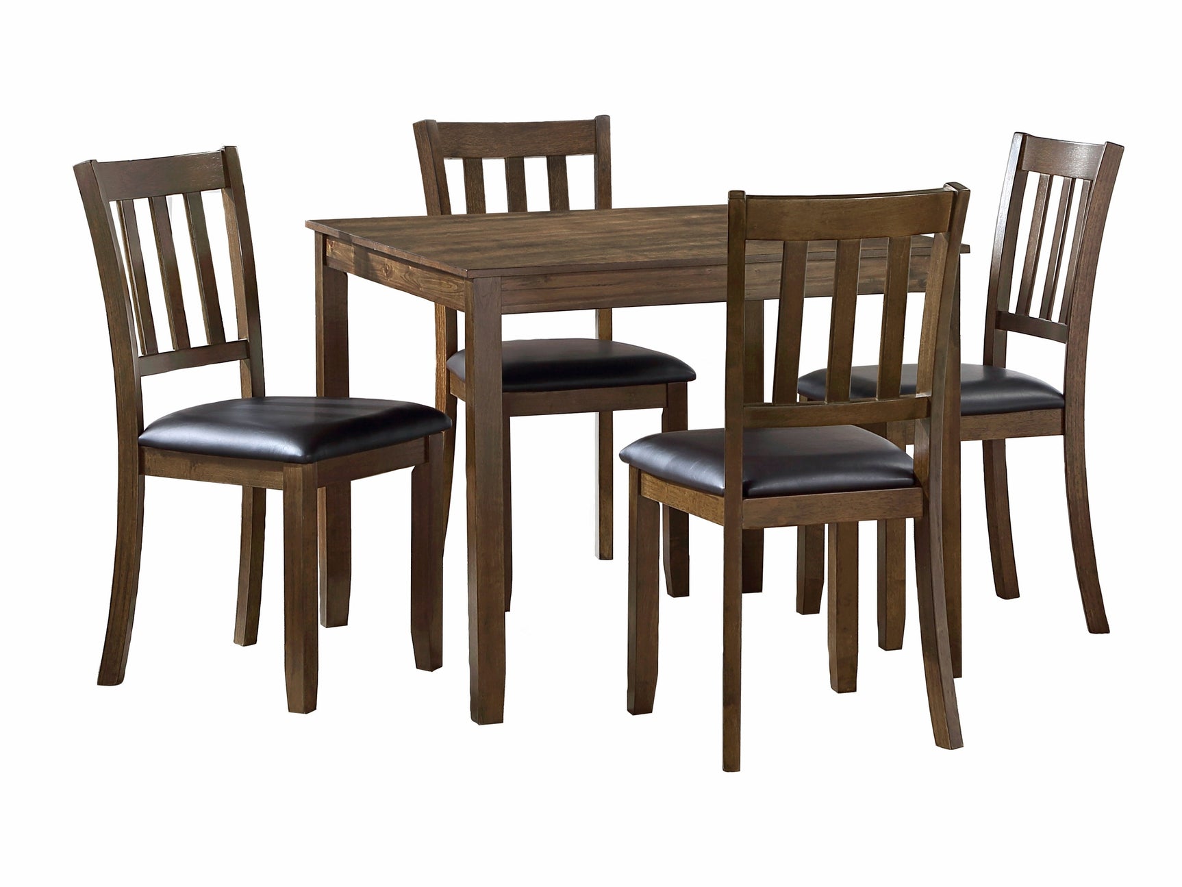 Faust Charcoal Brown/Dark Brown 5-Piece Pack Dinette Set - Ornate Home
