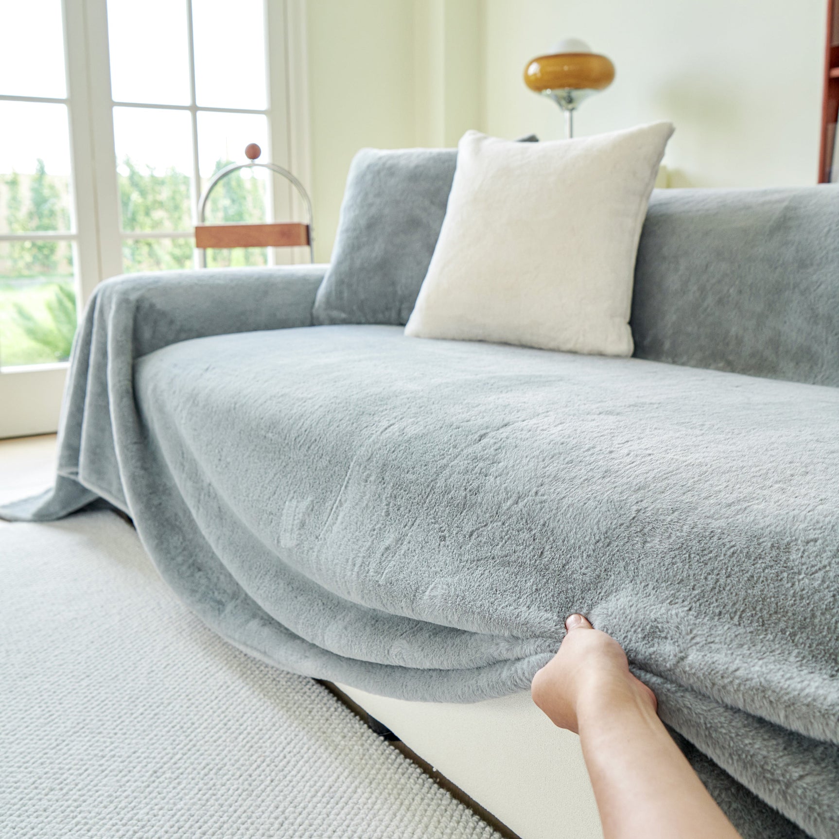 Faux Fur Smooth Plush Comfy Couch Covers, Soft Thicked Durable Blankets and Throws for Sofas - Ornate Home