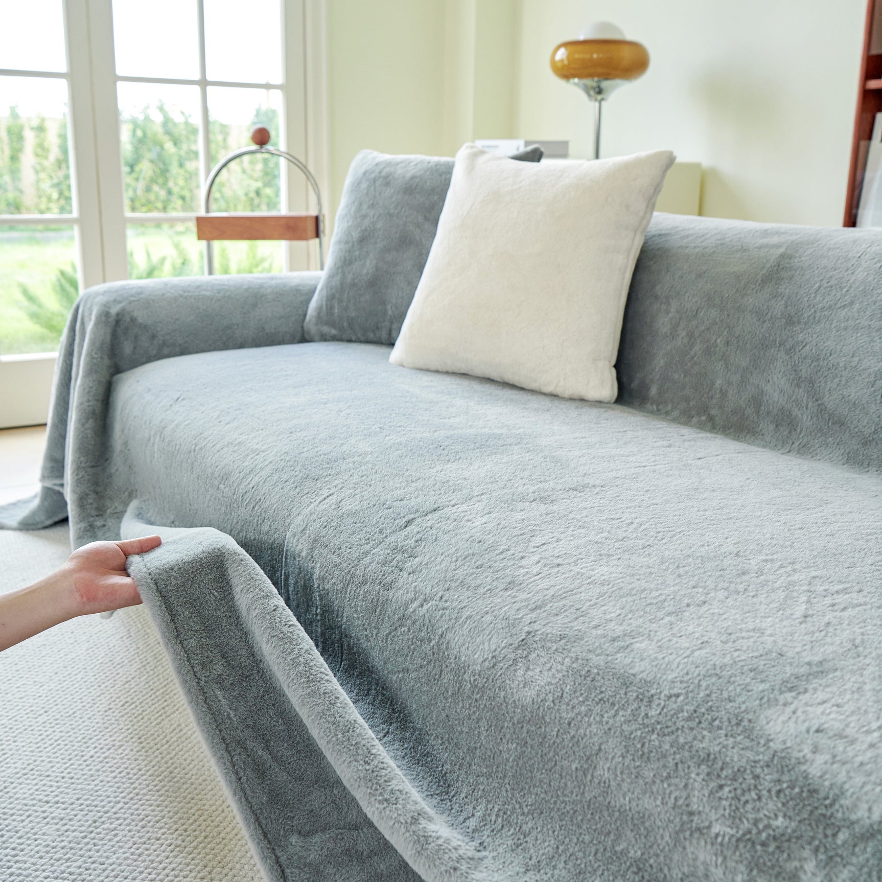 Faux Fur Smooth Plush Comfy Couch Covers, Soft Thicked Durable Blankets and Throws for Sofas - Ornate Home