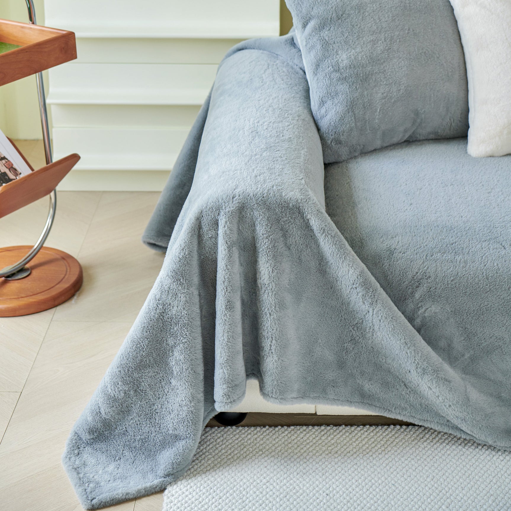 Faux Fur Smooth Plush Comfy Couch Covers, Soft Thicked Durable Blankets and Throws for Sofas - Ornate Home