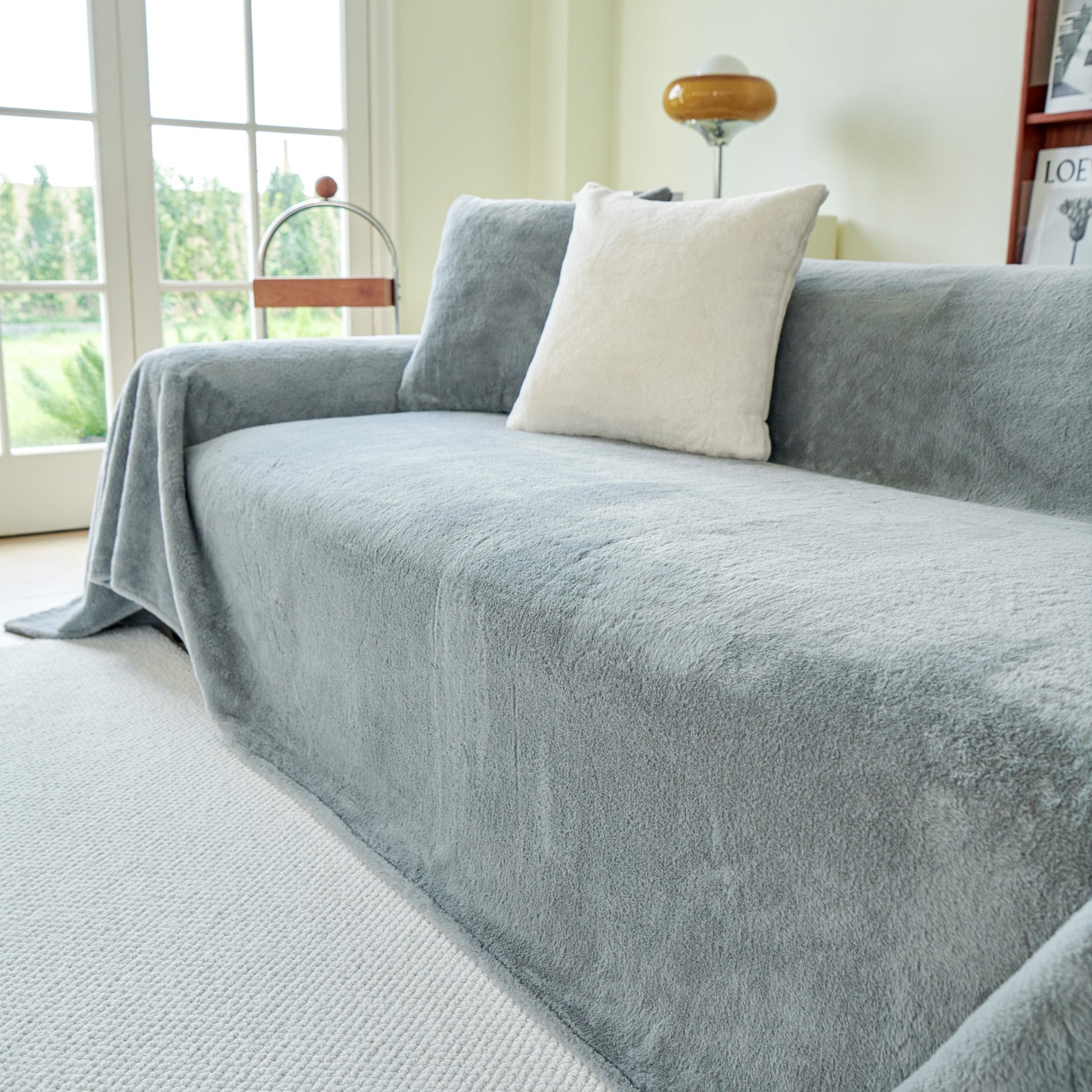Faux Fur Smooth Plush Comfy Couch Covers, Soft Thicked Durable Blankets and Throws for Sofas - Ornate Home