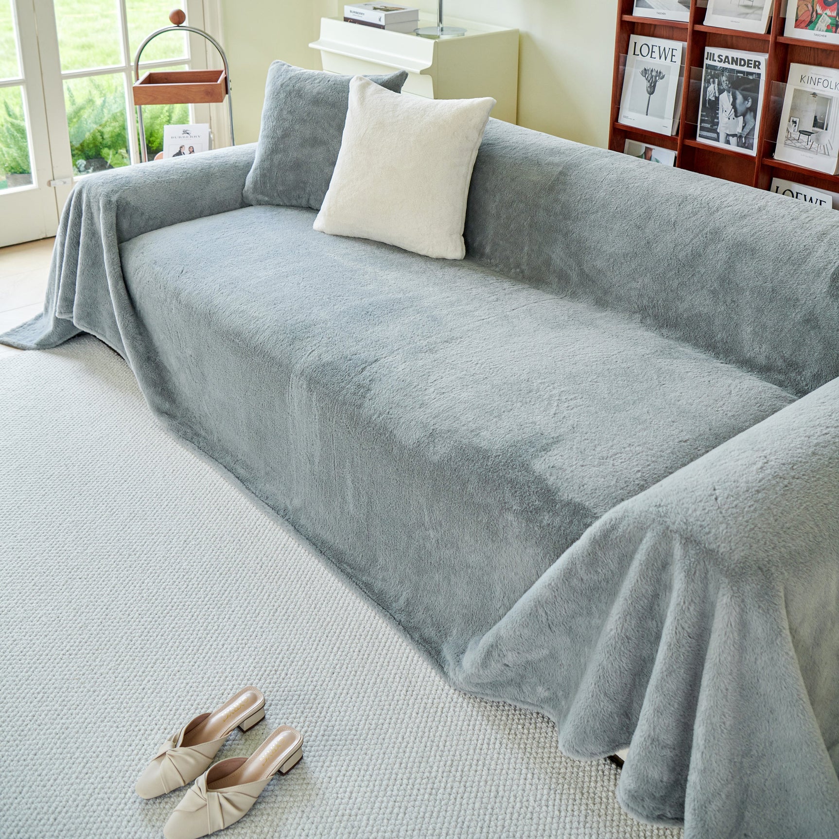 Faux Fur Smooth Plush Comfy Couch Covers, Soft Thicked Durable Blankets and Throws for Sofas - Ornate Home