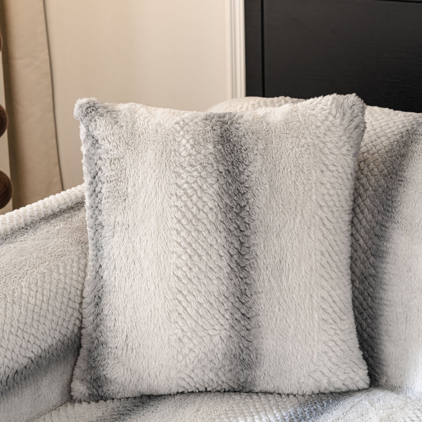 Faux Fur Sofa Cover Washable Furniture Protector for Sectional Warm & Fuzzy Slipcover - Ornate Home