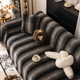 Faux Fur Sofa Cover Washable Furniture Protector for Sectional Warm & Fuzzy Slipcover - Ornate Home