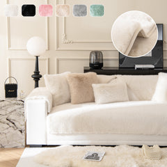 Faux Mink Velvet Luxury Fluffy Sofa Cushion, Winter Warm Thick Plush Non-slip Sofa Covers - Ornate Home