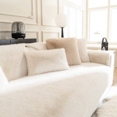 Faux Mink Velvet Luxury Fluffy Sofa Cushion, Winter Warm Thick Plush Non-slip Sofa Covers - Ornate Home