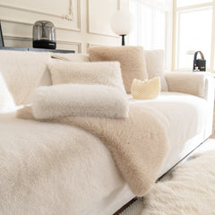 Faux Mink Velvet Luxury Fluffy Sofa Cushion, Winter Warm Thick Plush Non-slip Sofa Covers - Ornate Home