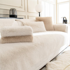 Faux Mink Velvet Luxury Fluffy Sofa Cushion, Winter Warm Thick Plush Non-slip Sofa Covers - Ornate Home