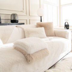 Faux Mink Velvet Luxury Fluffy Sofa Cushion, Winter Warm Thick Plush Non-slip Sofa Covers - Ornate Home