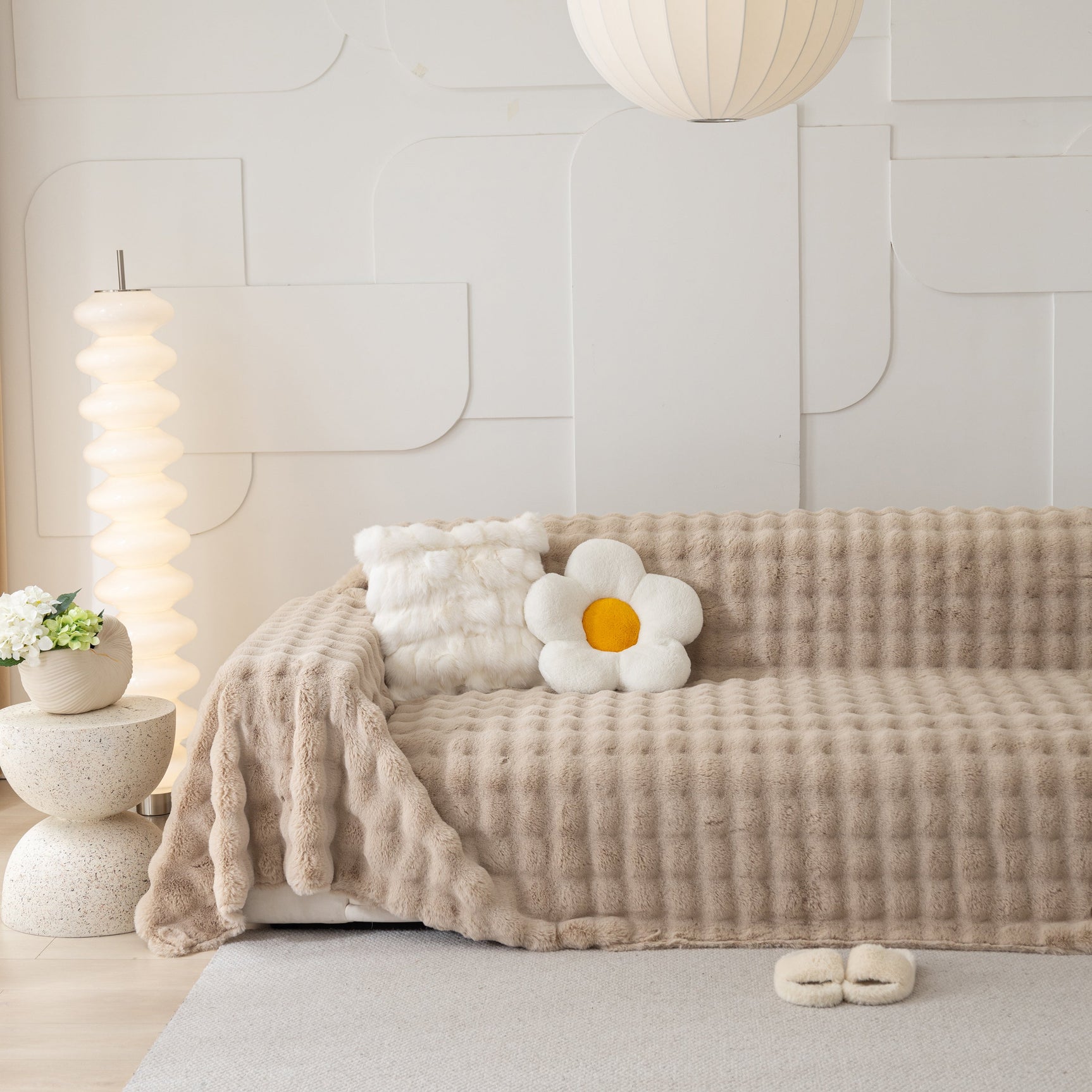 Faux Rabbit Fur Throws for Sofas, Stylish Throw Blankets for Couch and Couch Throw Cover - Ornate Home