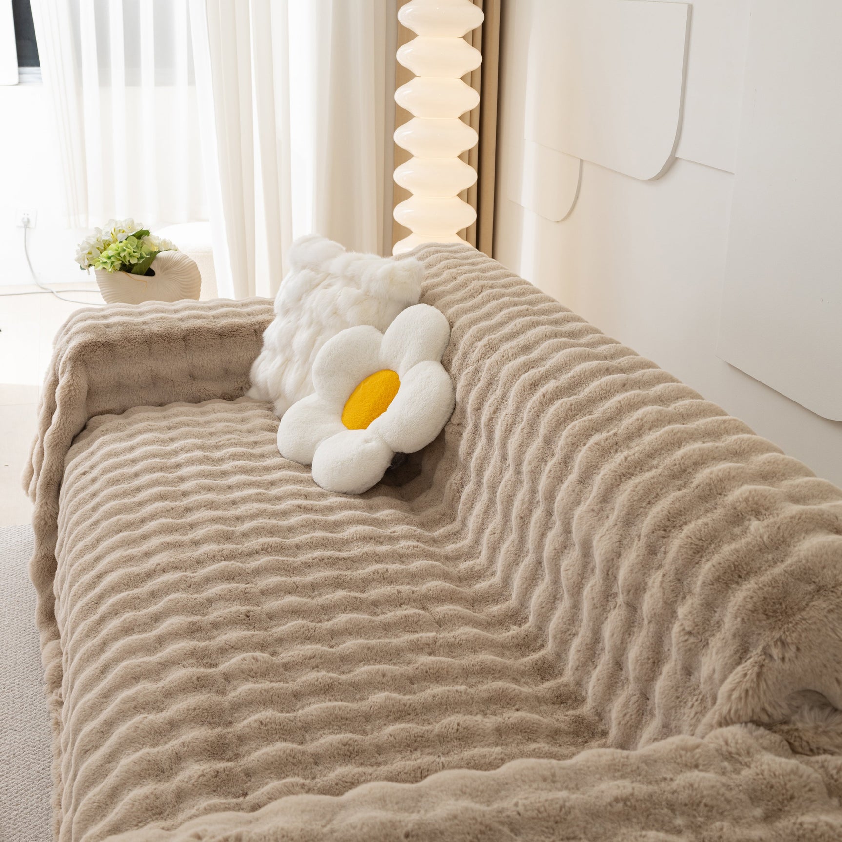Faux Rabbit Fur Throws for Sofas, Stylish Throw Blankets for Couch and Couch Throw Cover - Ornate Home