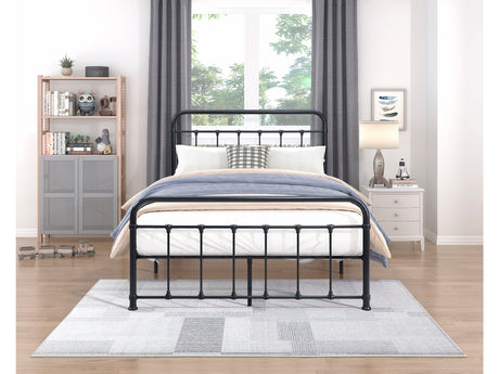 Fawn Black Metal Full Bed Frame - Ornate Home