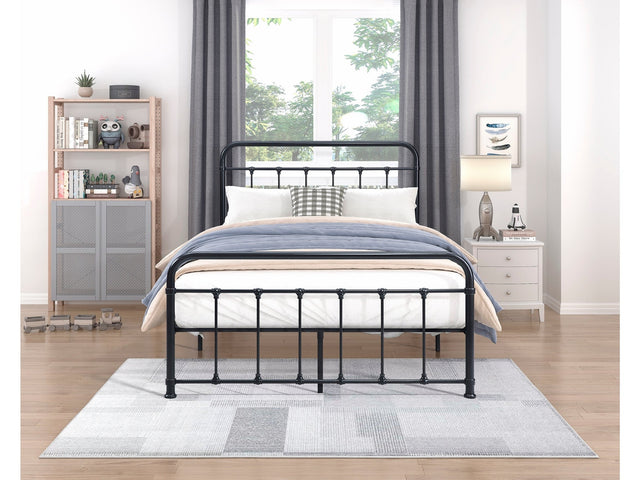Fawn Black Metal Full Bed Frame - Ornate Home