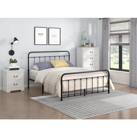Fawn Black Queen Platform Bed - Ornate Home