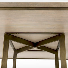 Faye Beige/Antiqued Gold Square Dining Table - Ornate Home