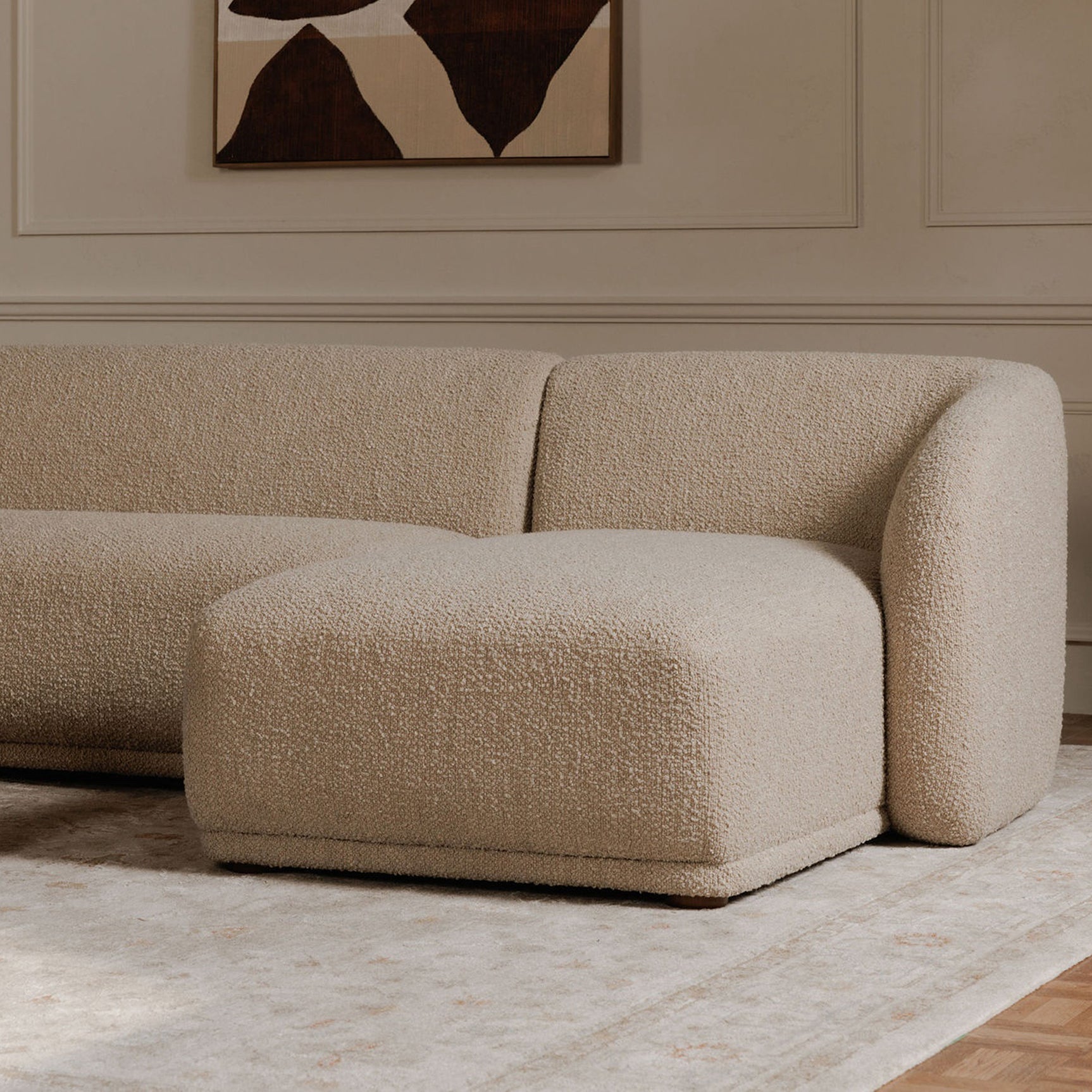 Faye Beige Boucle Left Sectional - Ornate Home