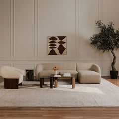 Faye Beige Boucle Left Sectional - Ornate Home