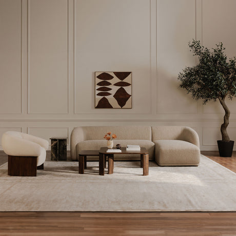 Faye Beige Boucle Right Sectional - Ornate Home