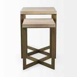 Faye Beige/Gold Wood Accent Tables (Set of 2) - Ornate Home