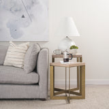 Faye Beige/Gold Wood Accent Tables (Set of 2) - Ornate Home