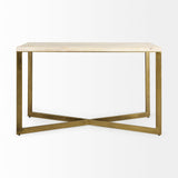 Faye Beige/Gold Wood Console Table - Ornate Home