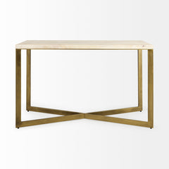 Faye Beige/Gold Wood Console Table - Ornate Home