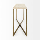 Faye Beige/Gold Wood Console Table - Ornate Home