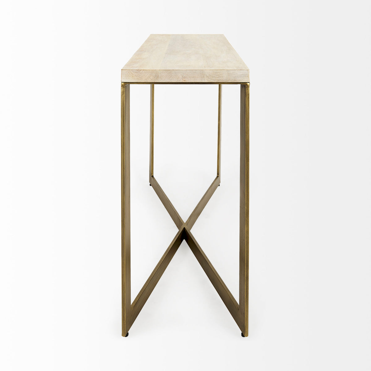 Faye Beige/Gold Wood Console Table - Ornate Home