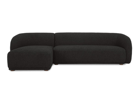 Faye Black Boucle Left Sectional - Ornate Home