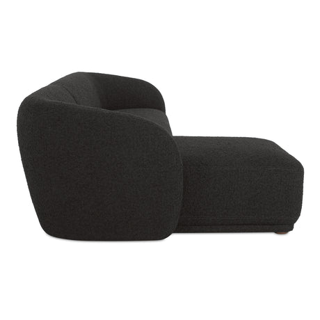 Faye Black Boucle Left Sectional - Ornate Home