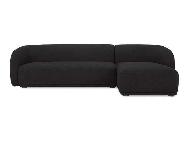 Faye Black Boucle Right Sectional - Ornate Home