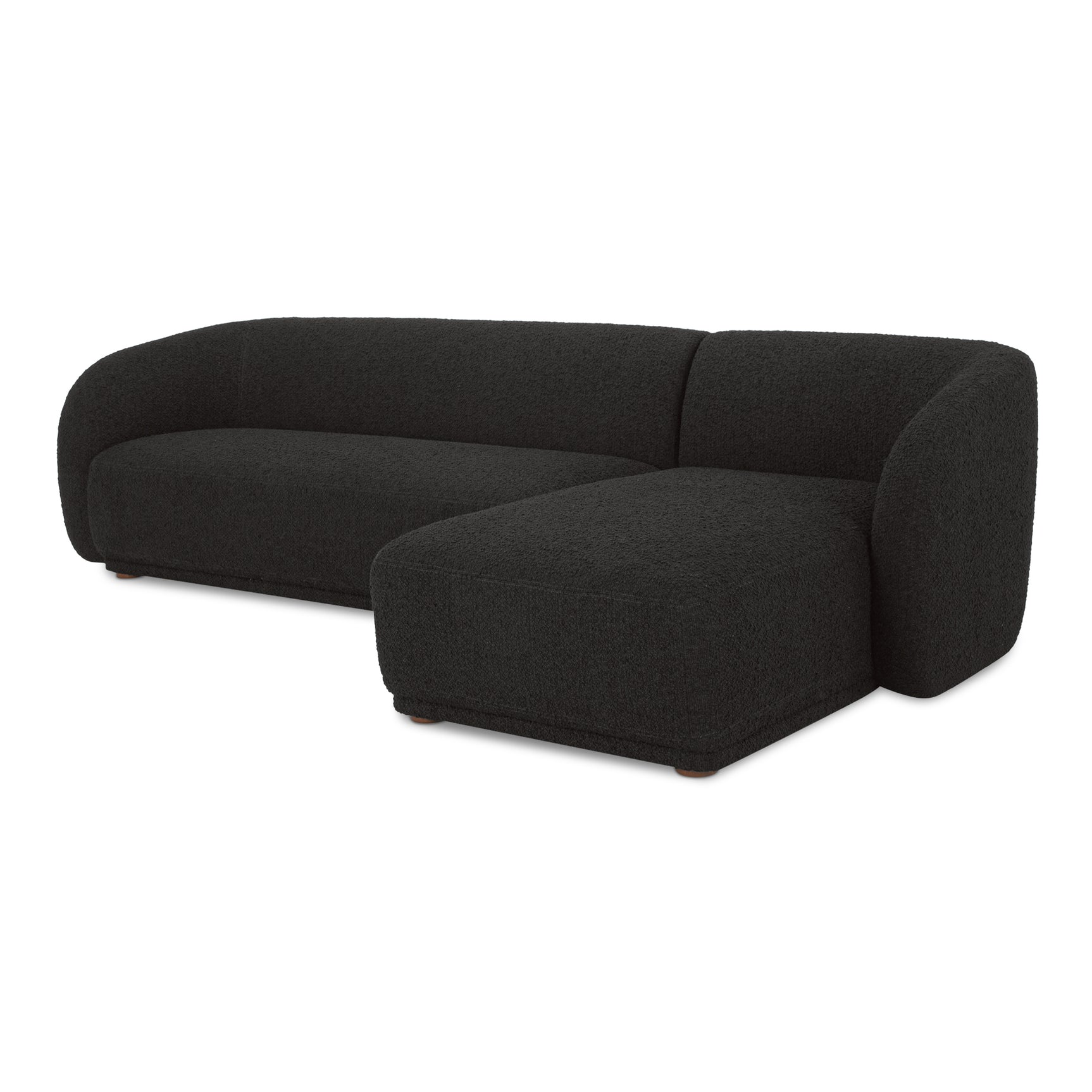 Faye Black Boucle Right Sectional - Ornate Home