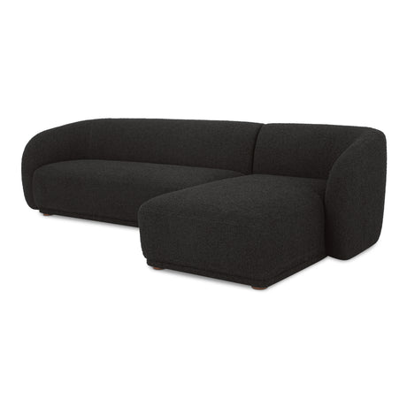 Faye Black Boucle Right Sectional - Ornate Home