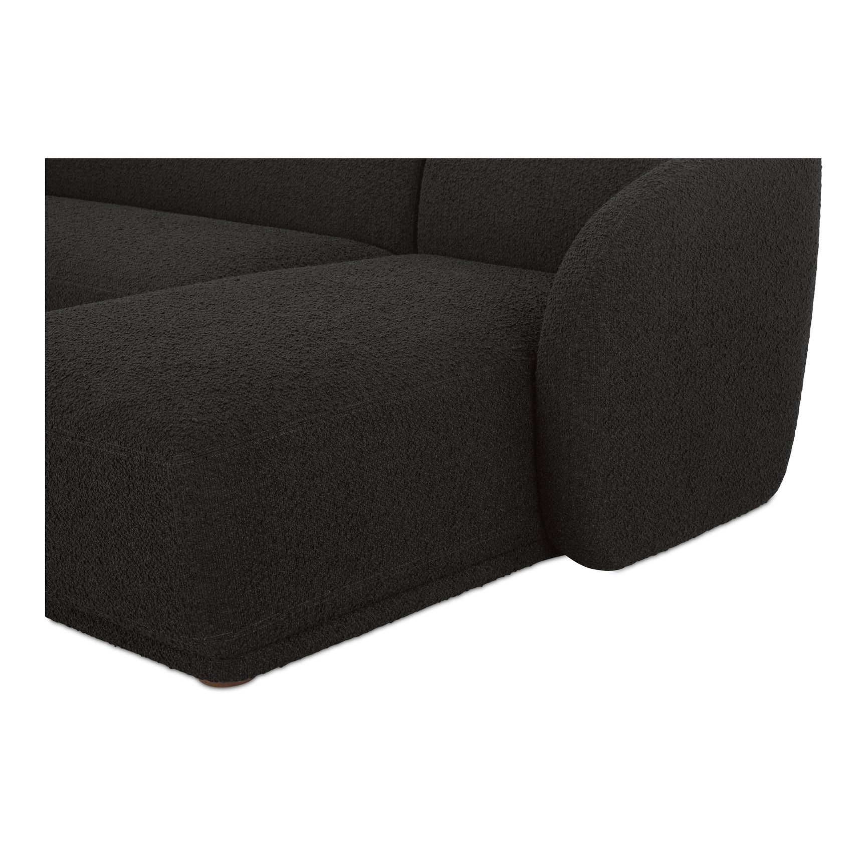 Faye Black Boucle Right Sectional - Ornate Home