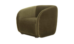 Faye Dark Green Faux Mohair Accent Chair - Ornate Home