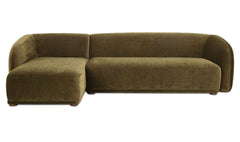 Faye Dark Green Faux Mohair Left Sectional - Ornate Home