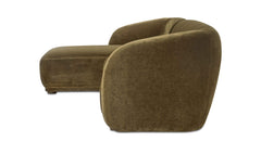 Faye Dark Green Faux Mohair Left Sectional - Ornate Home