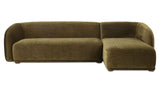 Faye Dark Green Faux Mohair Right Sectional - Ornate Home