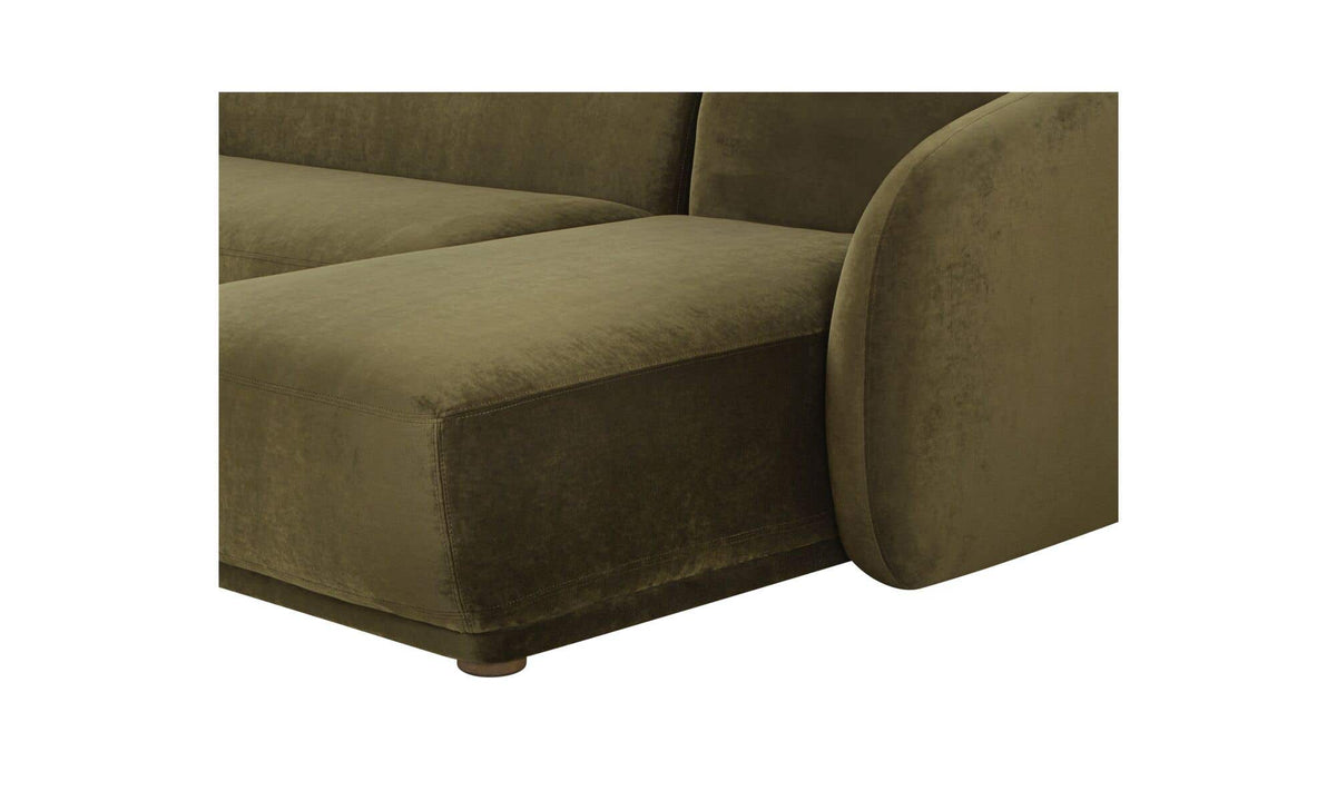Faye Dark Green Faux Mohair Right Sectional - Ornate Home