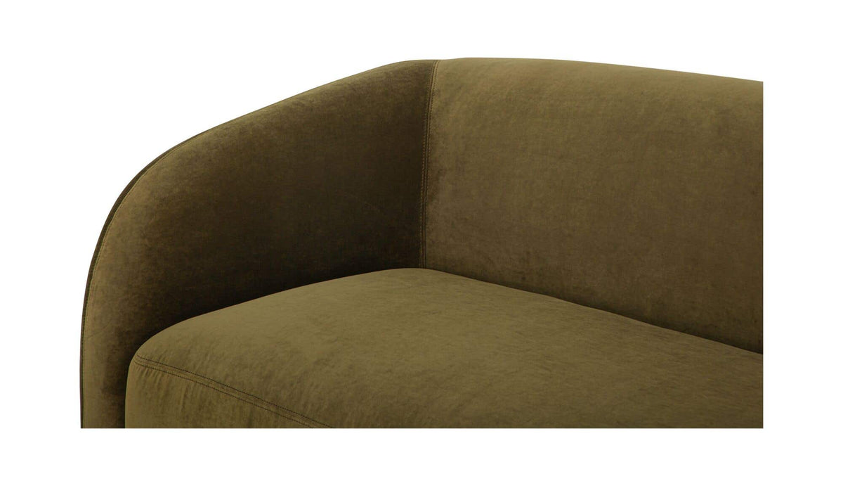 Faye Dark Green Faux Mohair Right Sectional - Ornate Home