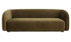 Faye Dark Green Faux Mohair Sofa - Ornate Home