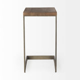 Faye Medium Brown/Antique Nickel Wood C Side Table - Ornate Home